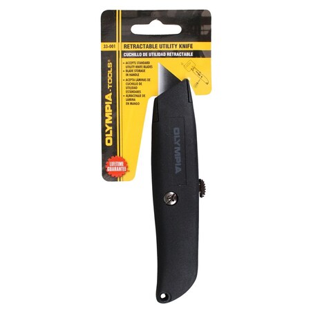 Olympia Tools UTILITY KNIFE BLK 7.87""L 33-001